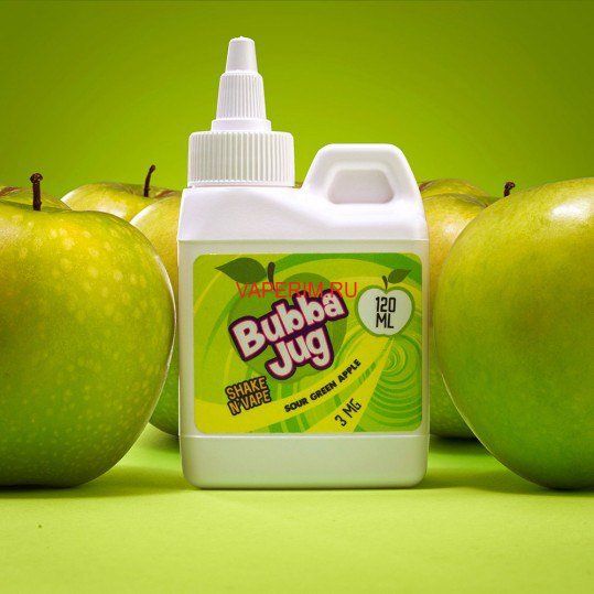 BUBBA JUG Sour Green Apple 3mg, 120ml BUBBA JUG Sour Green Apple 3mg, 120ml
